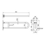 Поручень откидной 800 мм нерж. сталь NOFER 15051.80.N чёрный