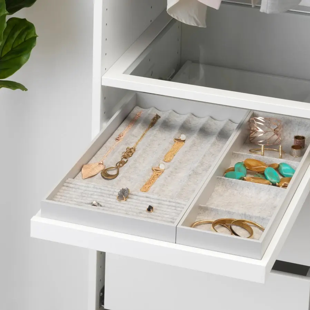 Выдвижная полка со вставкой - IKEA KOMPLEMENT, 50x58 см, белый КОМПЛИМЕНТ ИКЕА