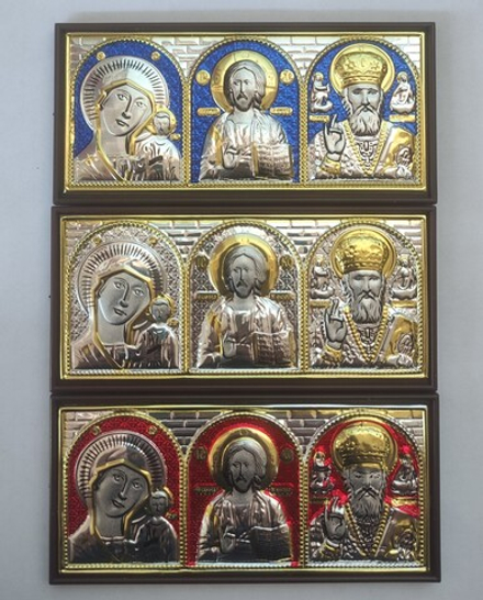 Икона автомобильная - триптих пластик (Сев)