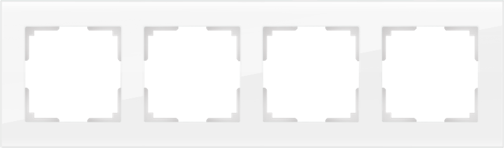 Рамка на 4 поста (белый, стекло) WL01-Frame-04