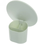 Зеркало настольное с органайзером для косметики «Beauty - Look», цвет белый, зеленый, персиковый и голубой, d-16.5см, 19см