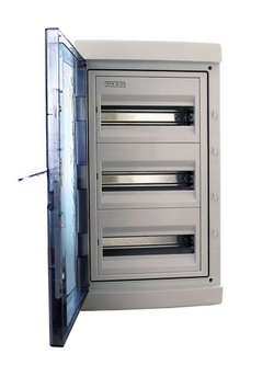 Щит распределительный 3 ряда навесной пластиковый 36 модулей IP65