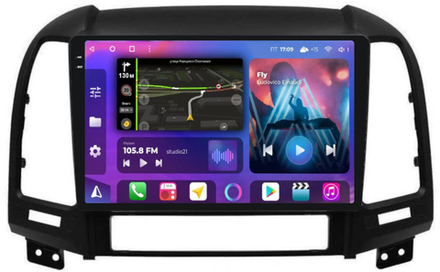 Магнитола для Hyundai Santa Fe 2006-2012 - FarCar 008M на Android 13, QLED+2K, ТОП процессор, CarPlay, 4G SIM-слот