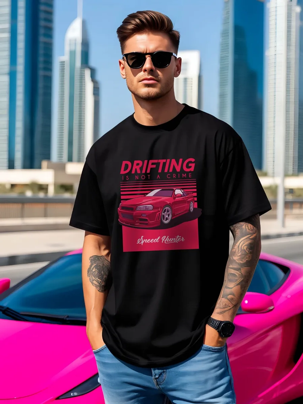 Футболка мужская y2k с принтом машиной