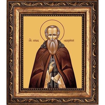 Кирилл Новоезерский (Новгородский) Преподобный. Икона на холсте.