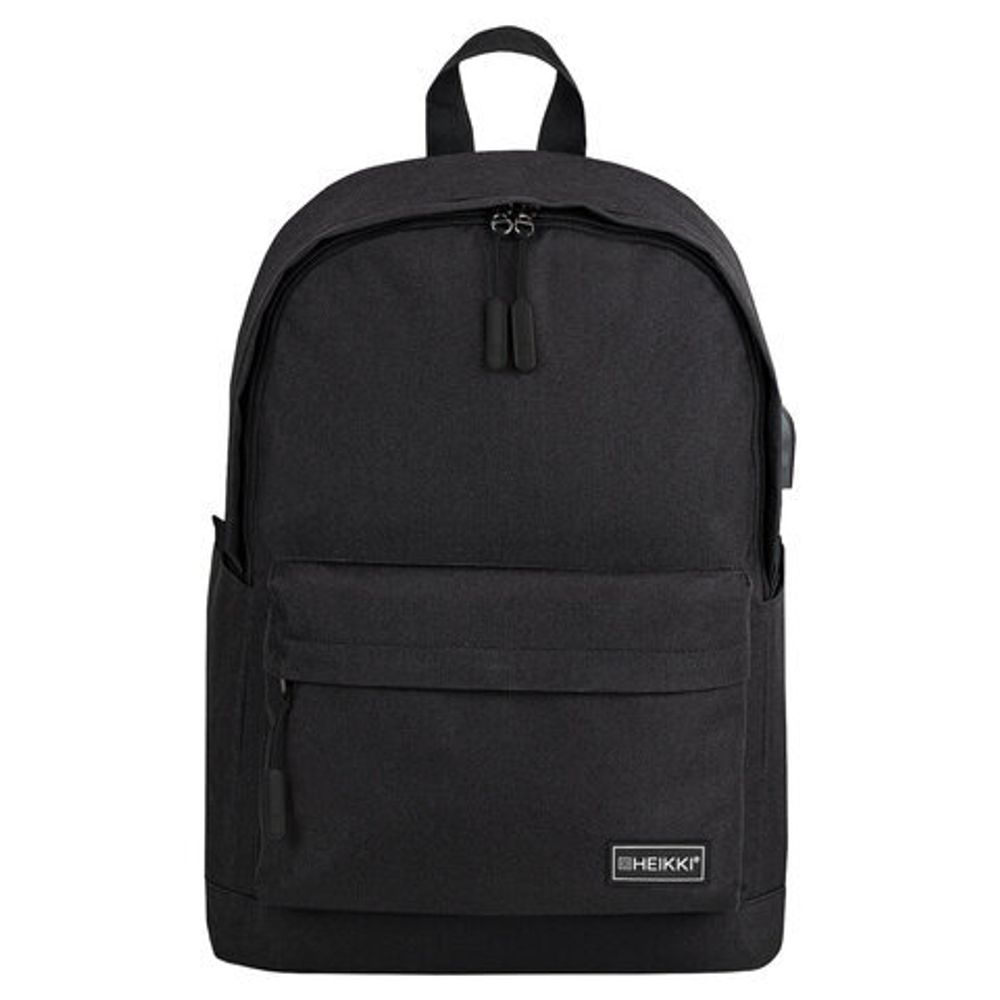 Рюкзак HEIKKI ACTIVE (ХЕЙКИ) универсальный, отделение для ноутбука, USB-порт, черный, 44х31х14 см, 272560