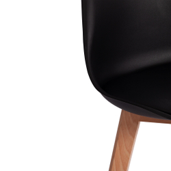 Стул барный TULIP BAR (mod. C1014H-1) / 1 шт. в упаковке пластик/дерево, 42 х 47,5 х 104 см, Black (Черный) 3010/ натуральный