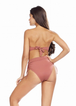 Стильный раздельный купальник-бандо цвета пудры (Размер: 70C/36) (Цвет: пудровый)