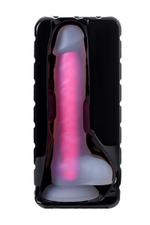 Фаллоимитатор, светящийся в темноте, Beyond by Toyfa, Peter Glow, силикон, прозрачно-розовый, 16,5см