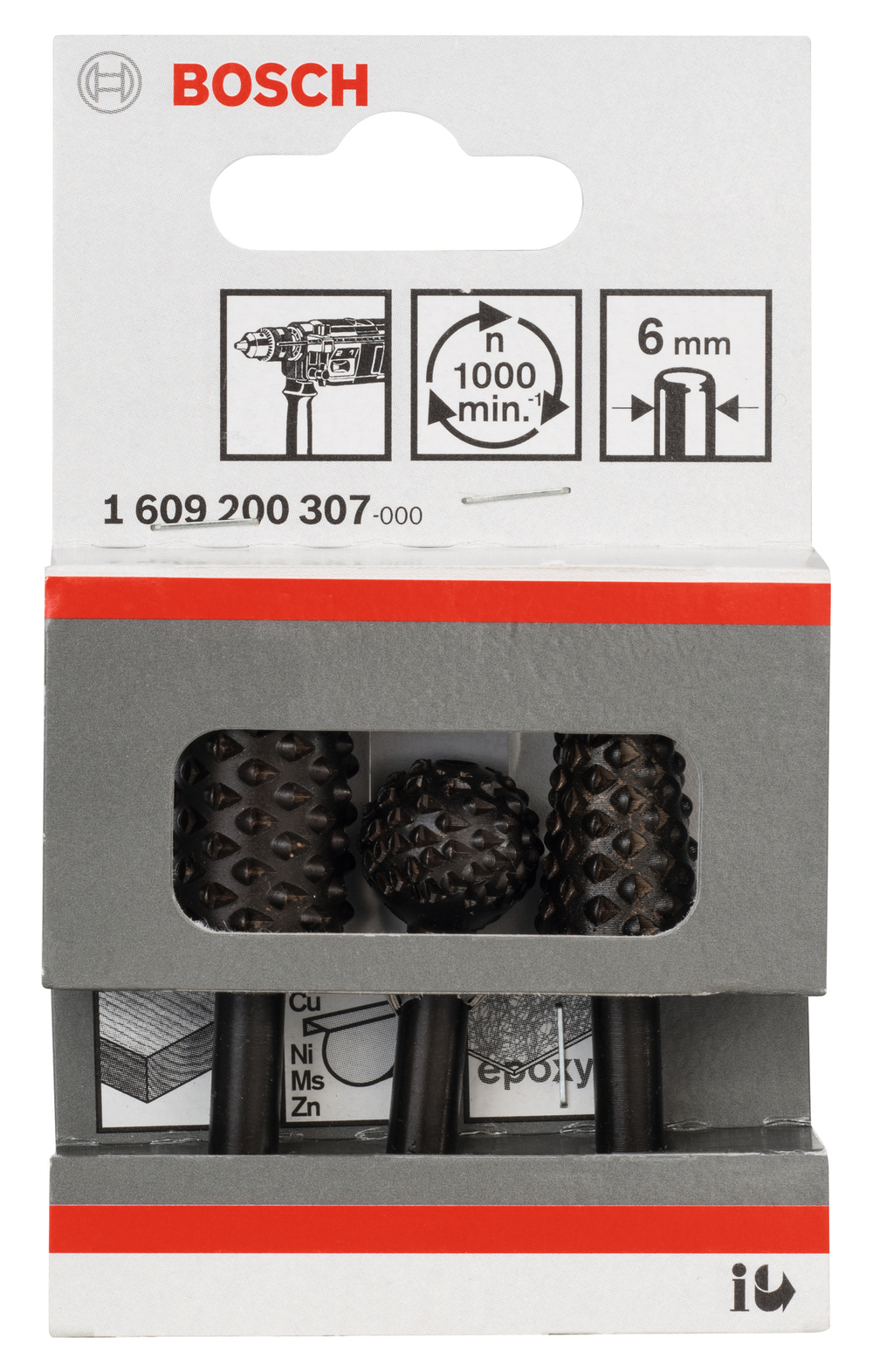 Набор шарошек 3 шт. BOSCH 1609200307