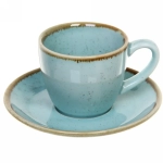 Кофейная пара керамическая «Tiffany Blue» (кружка 80мл+блюдце)