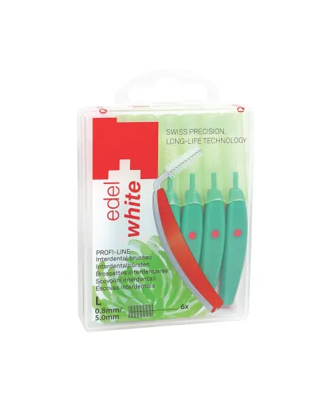Межзубные ершики edel+white PROFI-LINE L 0.8мм 6 штук с защитными колпачками