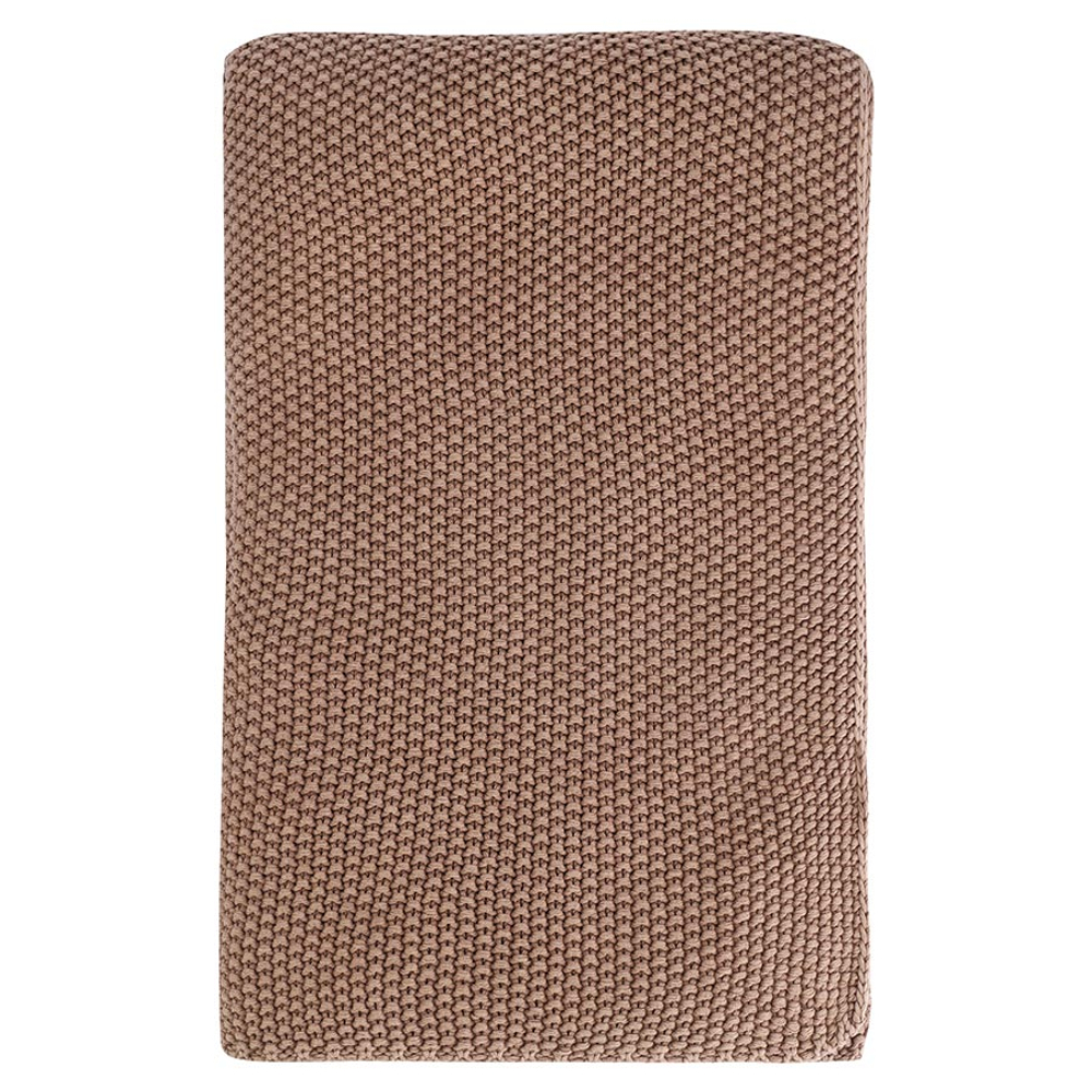 Плед из стираного хлопка цвета мокко из коллекции essential, 130x180 см