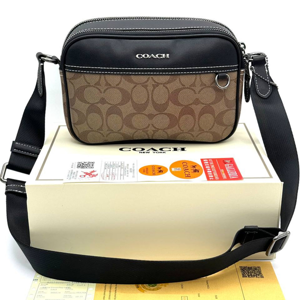 Сумка Coach Graham brown/white