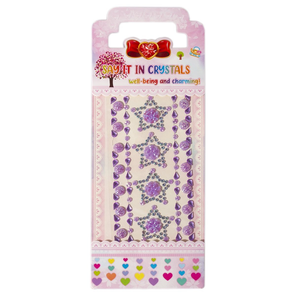 Наклейки-стразы Alingar, акриловые, "Здезды и цветы", пакет с европодвесом