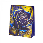 Пакет подарочный бумажный Alingar, (L+) 26х32х10 см, вертикальный, "Золотые розы", матов. ламинация, тиснеие, ассорти