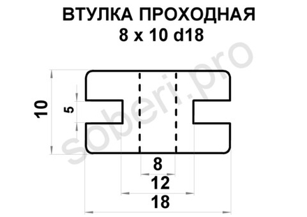 8 х 10 втулка проходная уплотнительная изоляционная для кабеля цвет черный или белый