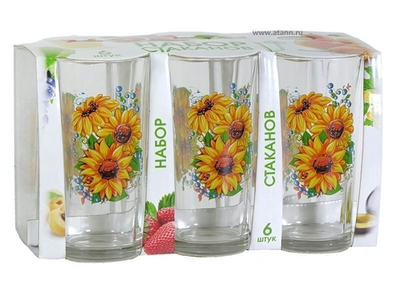 Набор стаканов 6шт 230мл "Подсолнух"