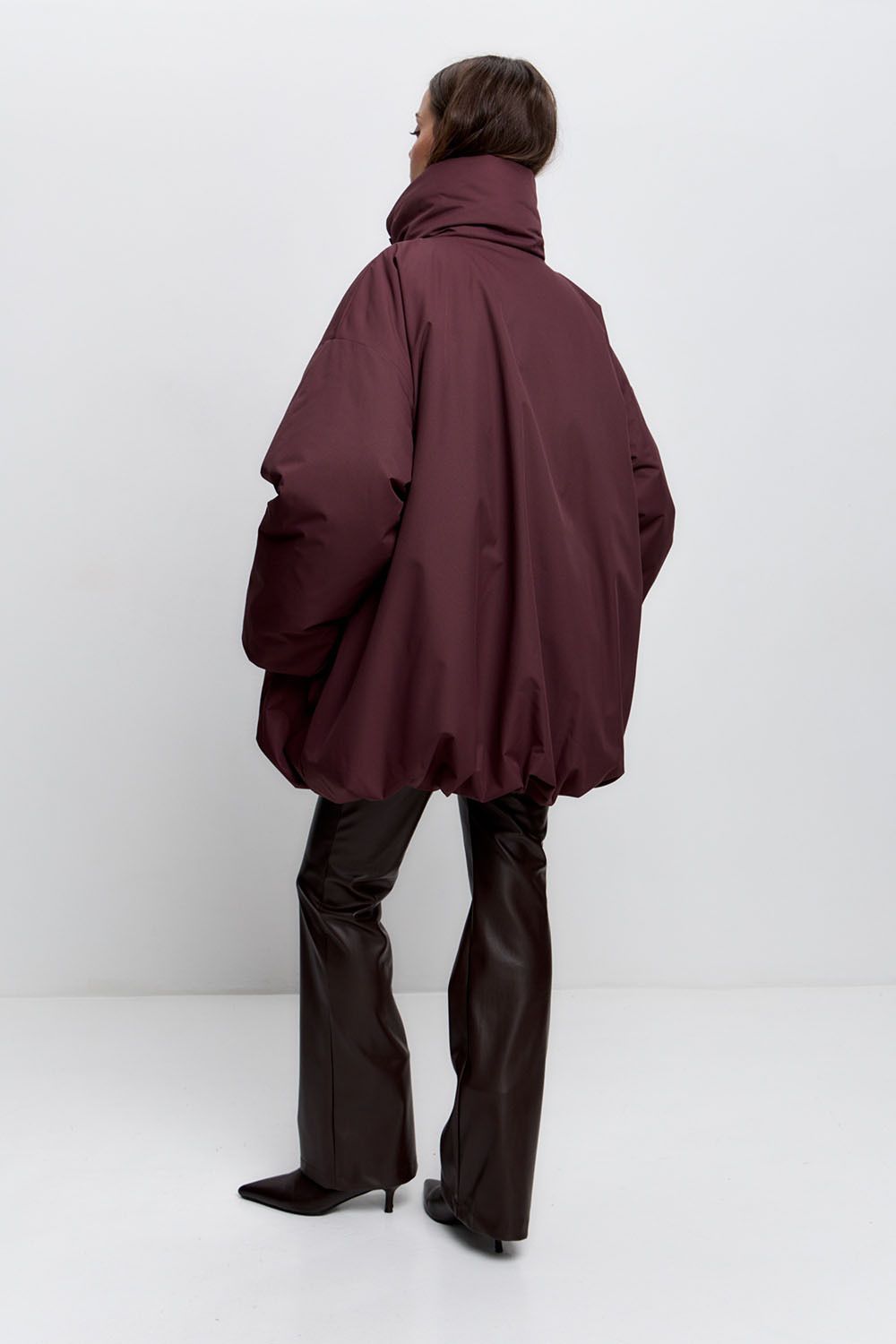 Куртка-баллон зимняя Айсель винного цвета