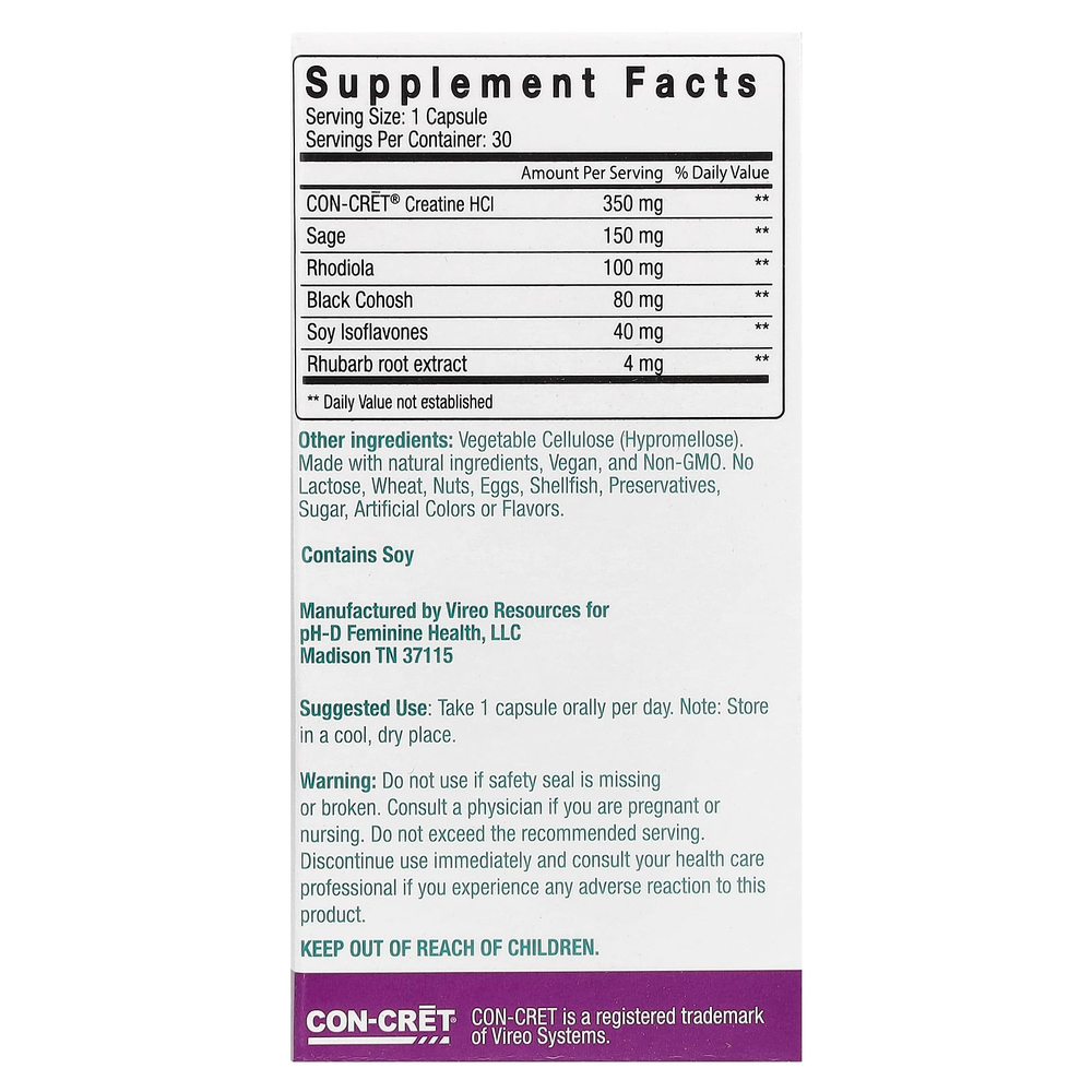 pH-D Feminine Health, Комплексная поддержка при менопаузе, 30 штук