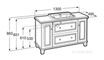 Тумба под раковину Roca Carmen 1300 для врезной раковины 857136415