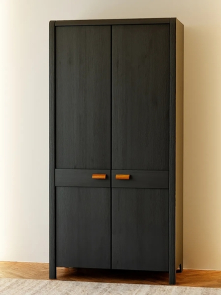 Шкаф для одежды Мадейра из массива сосны, серый