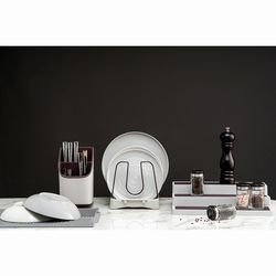 Органайзер для посуды Ronja, 26,8х20,5 см, светло-серый/темно-сливовый