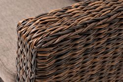 "Капучино" диван из искусственного ротанга (гиацинт) двухместный, цвет коричневый