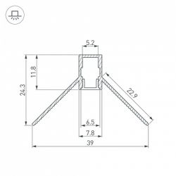 Профиль встраиваемый угловой внутренний Arlight ARH-DECORE 034971