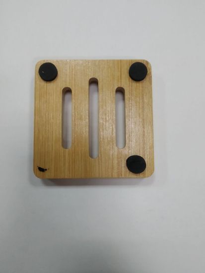 Мыльница бамбуковая квадратная (уценка)