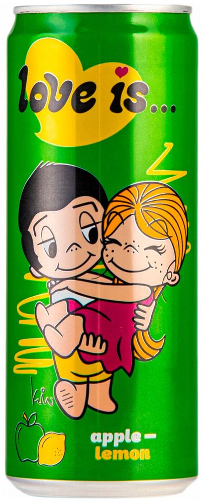 Газированный Напиток Лав Из... Яблоко-Лимон / Love is… Apple-Lemon 0.33 - банка