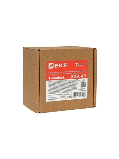 Рубильник 4п 80А с рукояткой управления для прямой установки TwinBlock EKF tb-80-4p-f