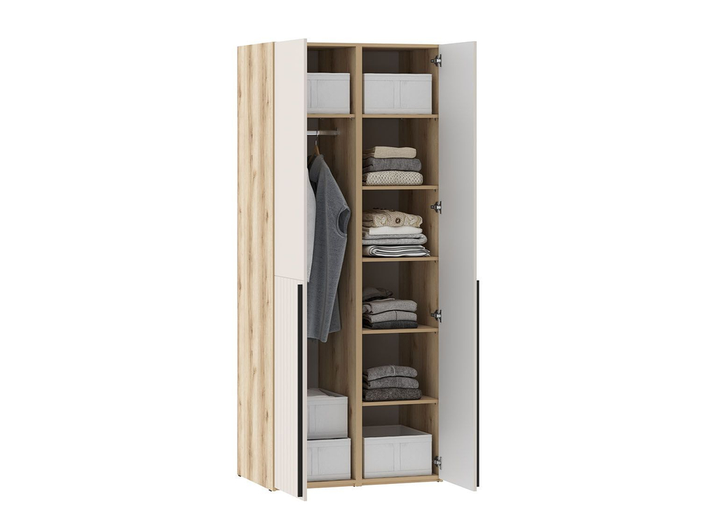 Шкафы Арден 200.2-200.2-полки Дуб Делано / Сантьяго софт