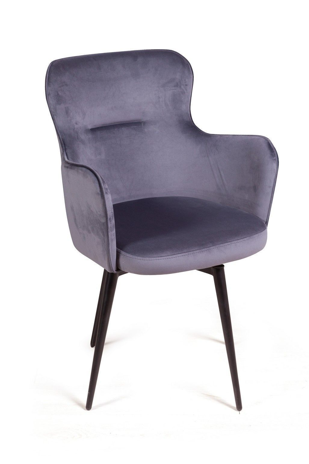 Стул c подлокотниками King, поворотный на 360 градусов, бархат серый 27