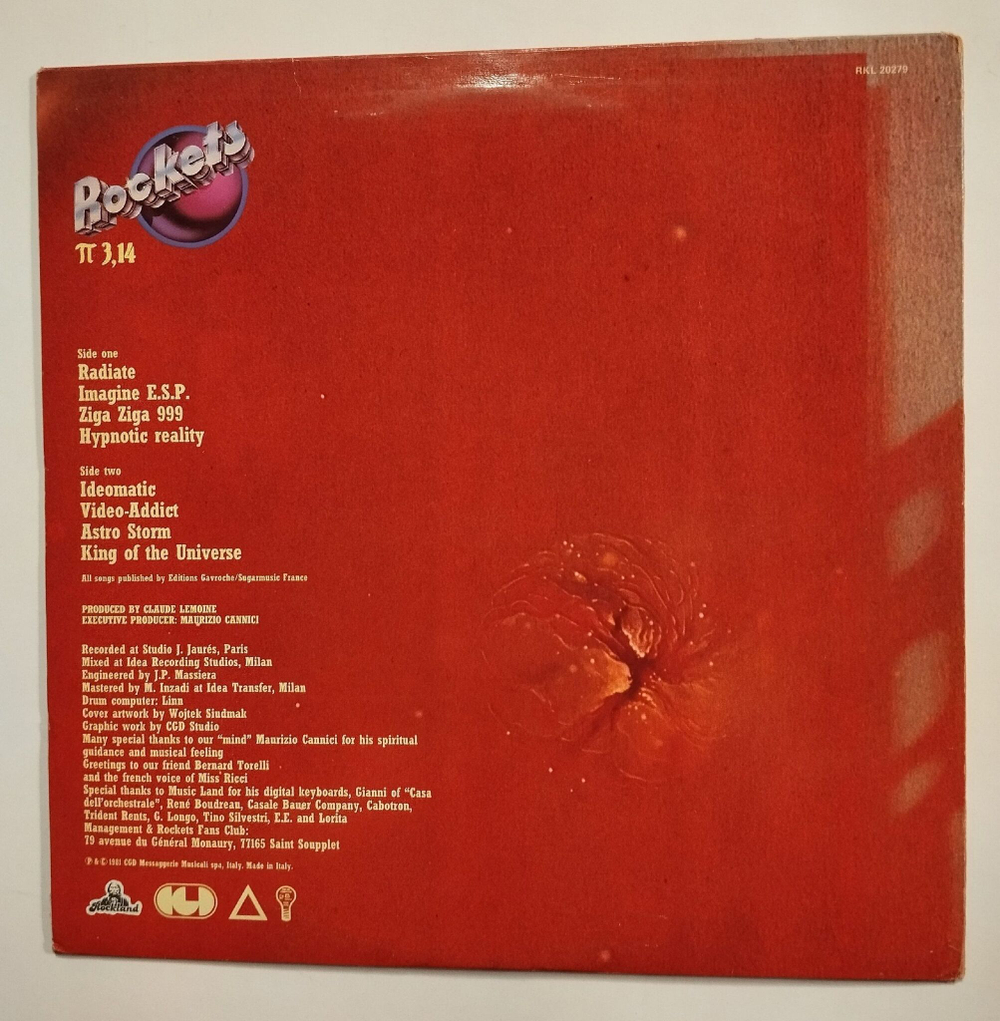 Винтажная виниловая пластинка LP Rockets 3,14 (Italy 1981)
