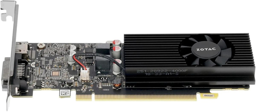 Видеокарта Zotac NVIDIA  GeForce GT 1030 1030 2GB LP GDDR5 2ГБ GDDR5, Low Profile,  Ret [zt-p10300a-10l]