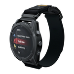 Нейлоновый браслет Aulumu C11 QuickFit 26 мм для часов Garmin Браслет в футуристическом стиле с вельветоподобной отделкой, текстильной застёжкой и магнитной пряжкой из нержавеющей стали марки AISI 316. На запястье обхватом 175–215 мм