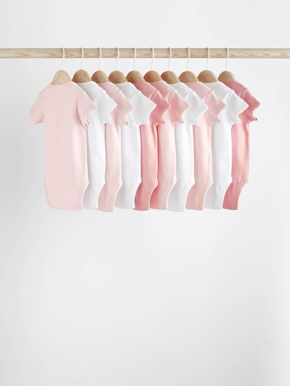 Боди с коротким рукавом для малышей Next D16-305, 10 шт., Розовый, Белый