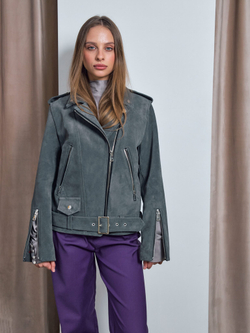 Косуха medium замшевая серая