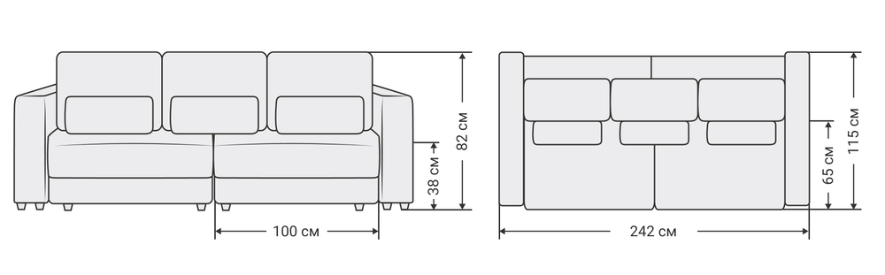 Модульный диван РИЧМОНД MODOOL Велюр Monolit серый