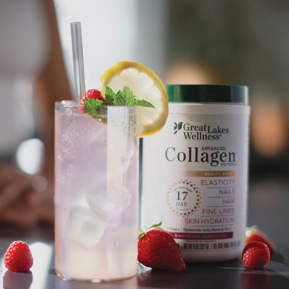 Great Lakes Wellness, Advanced Collagen Peptides, малиновый лимонад, 227 г (8 унций)