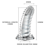 Прозрачная насадка удлинитель 14см с шипами и стимуляцией предвагинальной зоны Baile Brave Man BI-026202