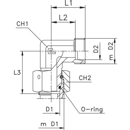 Соединение PN90 DS16 М24х1.5 (корпус) нерж.