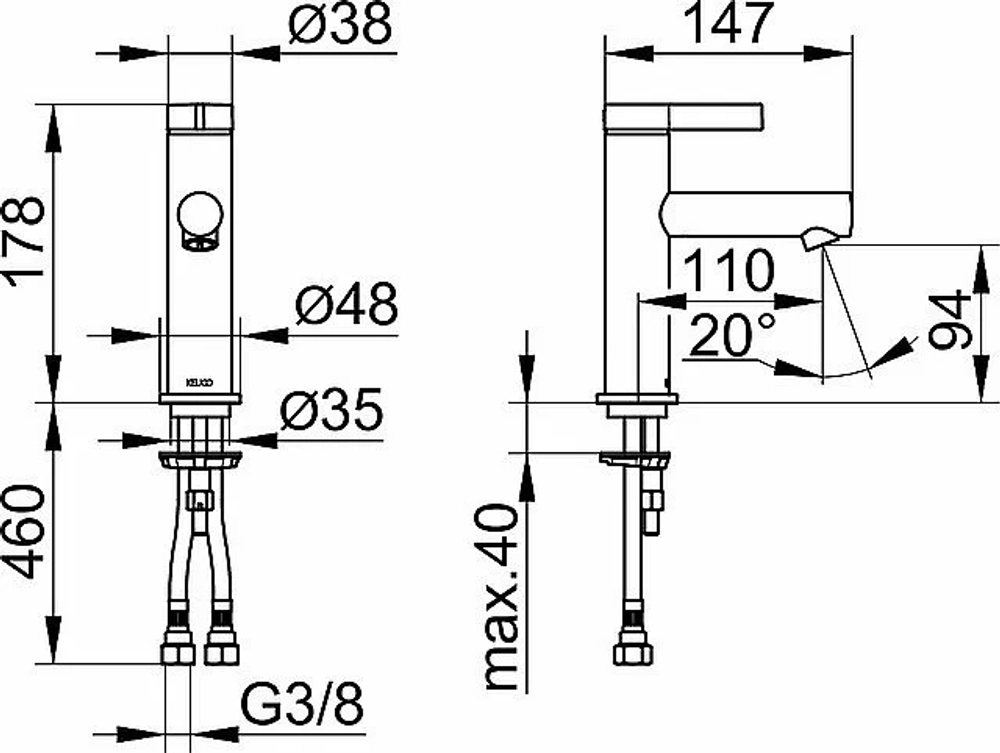 Смеситель для раковины KEUCO IXMO PURE 59502011100 хром