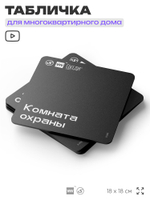Табличка Комната охраны, для многоквартирного жилого дома, серия СОСЕДИ SIMPLE, 18х18 см, пластиковая, Айдентика Технолоджи