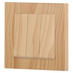 Выключатель Intro Accent 6-106-11 тройной, 10А-250В, IP20, СУ, AL/CU, сосна