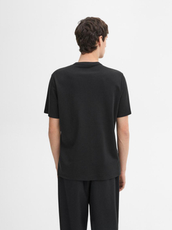 Massimo Dutti Футболка из смесового хлопка, черный