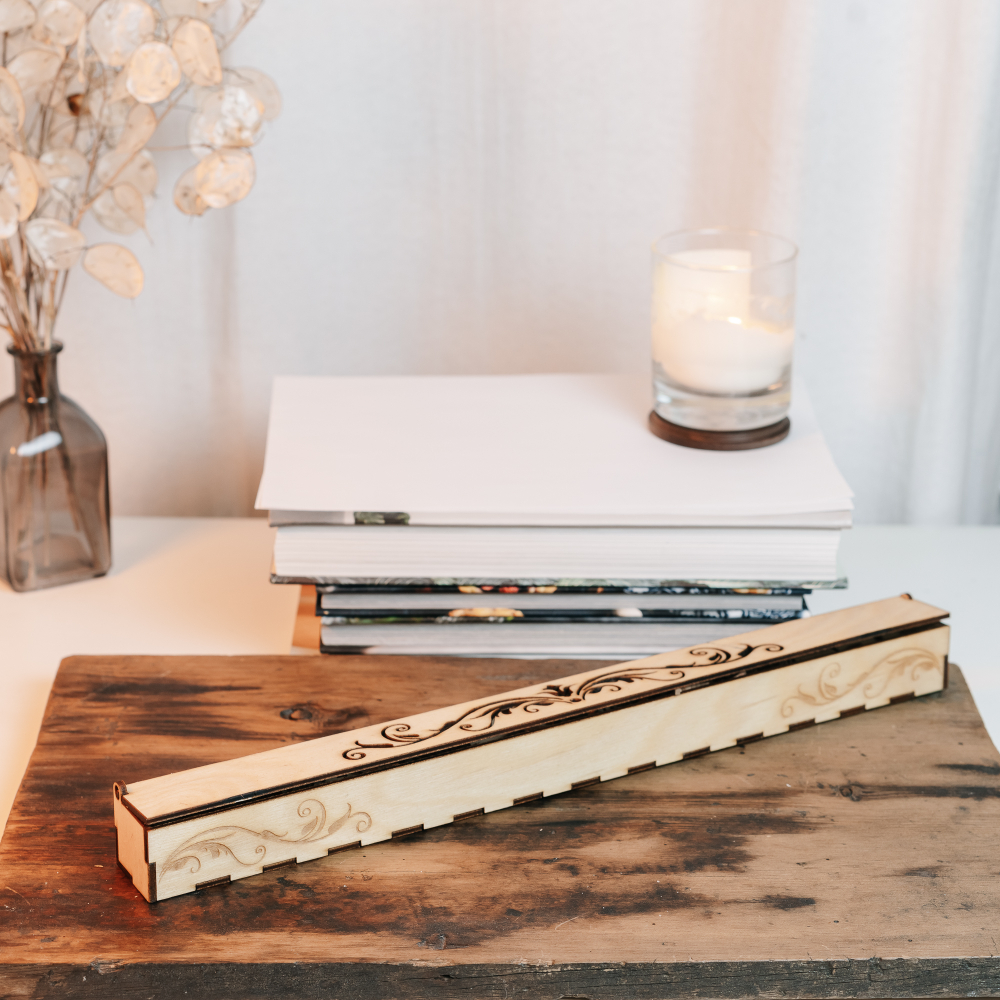 Деревянный  подарочный короб для указки 400 мм. PK7