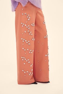 Брюки с камнями (На полном обвесе), морковные
