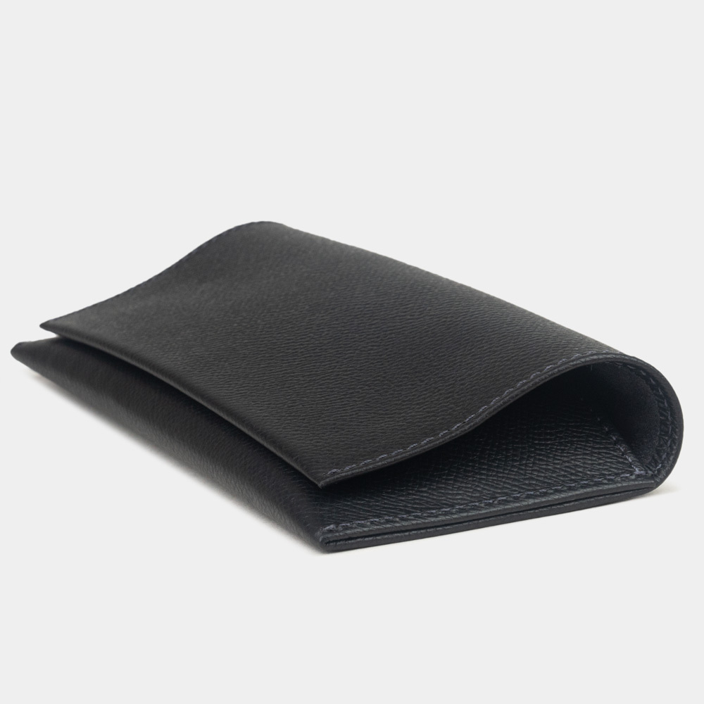 Футляр для очков Lentille из кожи сафьяно, черного цвета